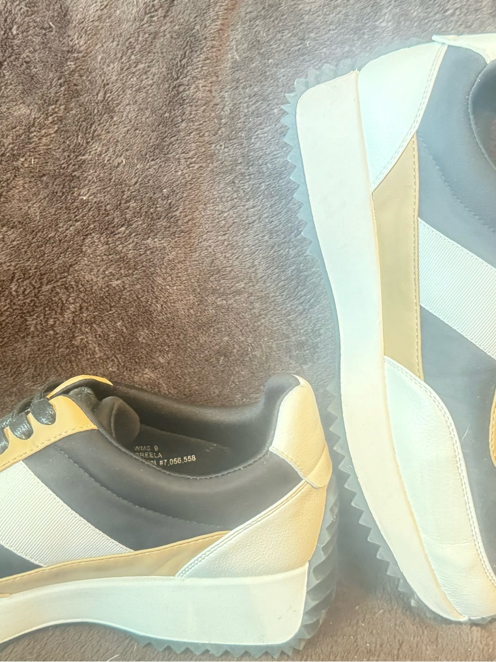 Casual Women’s Platform Sneakers in Black and Cream